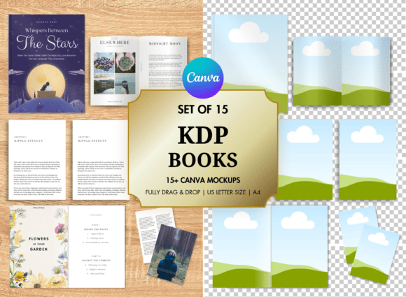 15 KDP Book Mockup Canva Templates: Realistic Book Previews