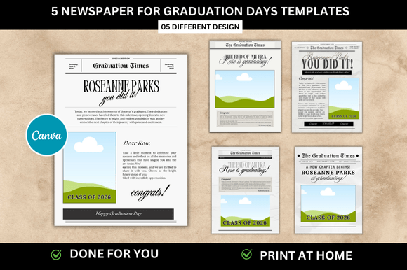 5 Graduation Day Newspaper Templates: A Designer's Time-Saver