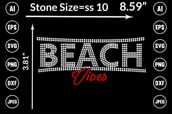Beach Vibes Rhinestone Templates Design: Instant Creative Energy