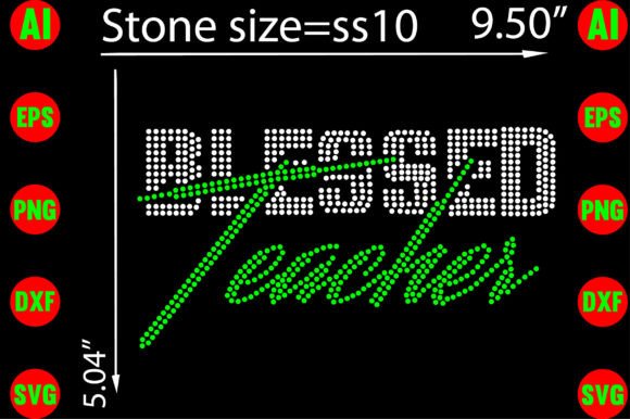 Blessed Teacher Rhinestone Templates for Creative Projects