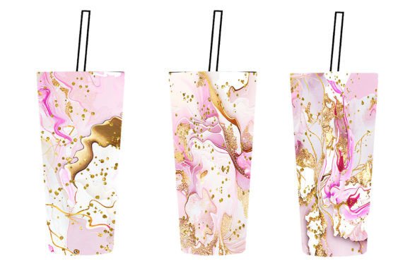 Gold Pink Splashed Tumbler Templates 30: A Design Asset Overview