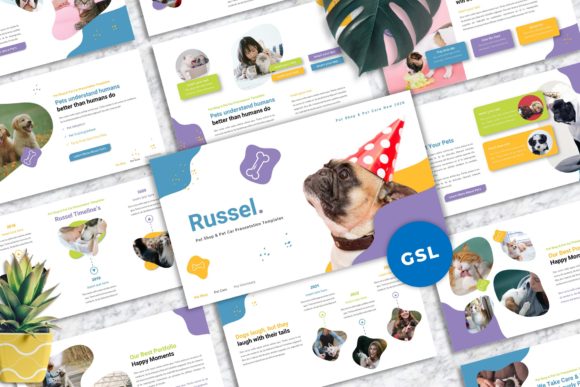 Russel - Pet Care Googleslide Templates for Clean Visuals