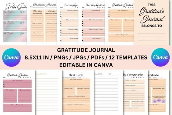 Unlock Creativity with Editable Gratitude Journal Canva Templates